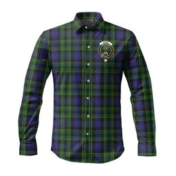 ScotsTee Shop Scottish Mowat Clan Crest Tartan Long Sleeve Shirt, Cotton Tartan Plaid Shirt