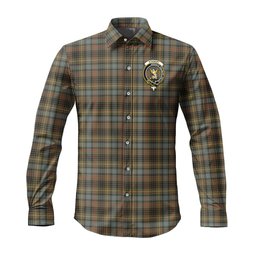 ScotsTee Shop Scottish Stewart Hunting Weathered Clan Crest Tartan Long Sleeve Shirt, Cotton Tartan Plaid Shirt
