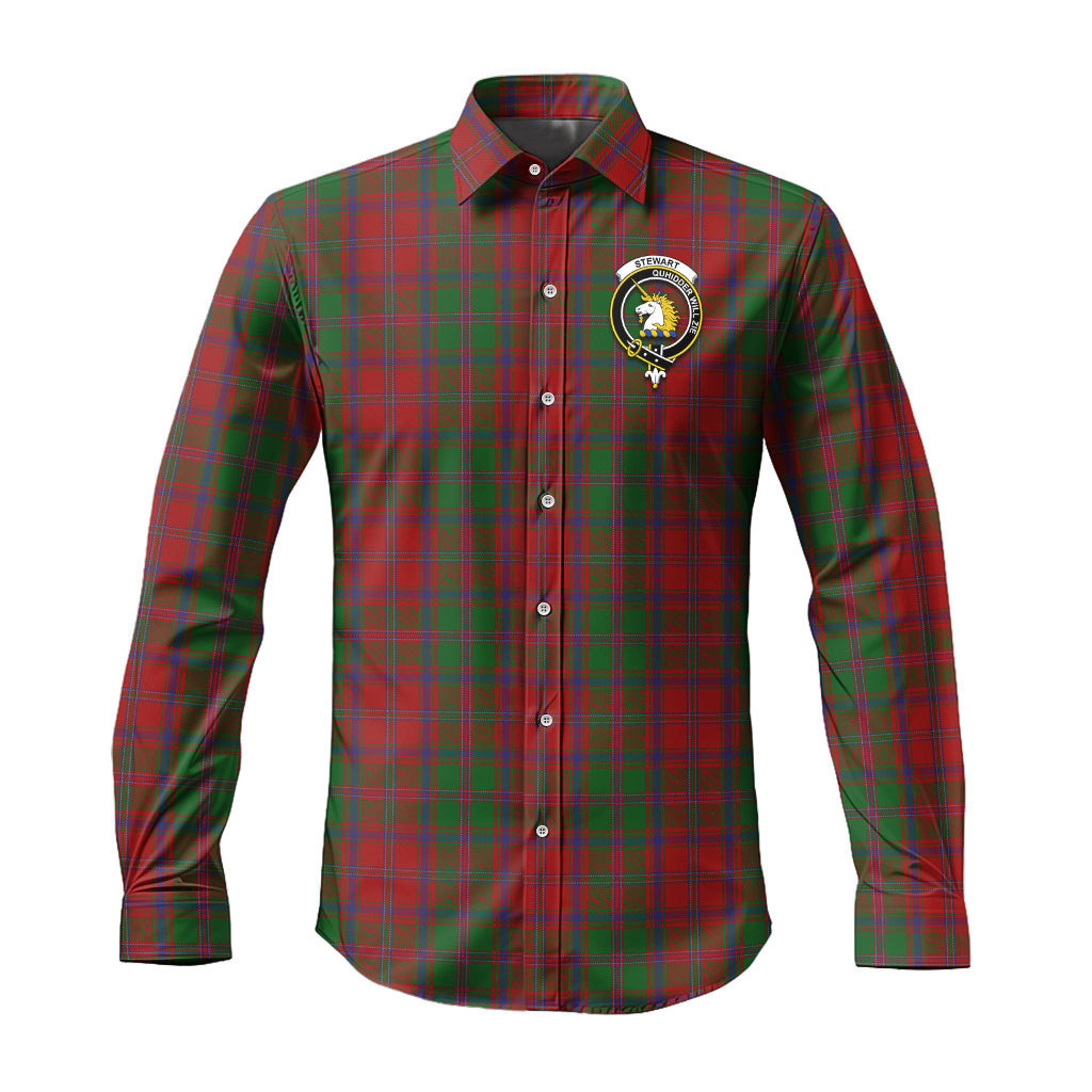 ScotsTee Shop Scottish Stewart of Appin Clan Crest Tartan Long Sleeve Shirt, Cotton Tartan Plaid Shirt