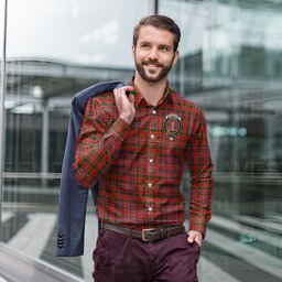 ScotsTee Shop Scottish MacAlister Modern Clan Crest Tartan Long Sleeve Shirt, Cotton Tartan Plaid Shirt