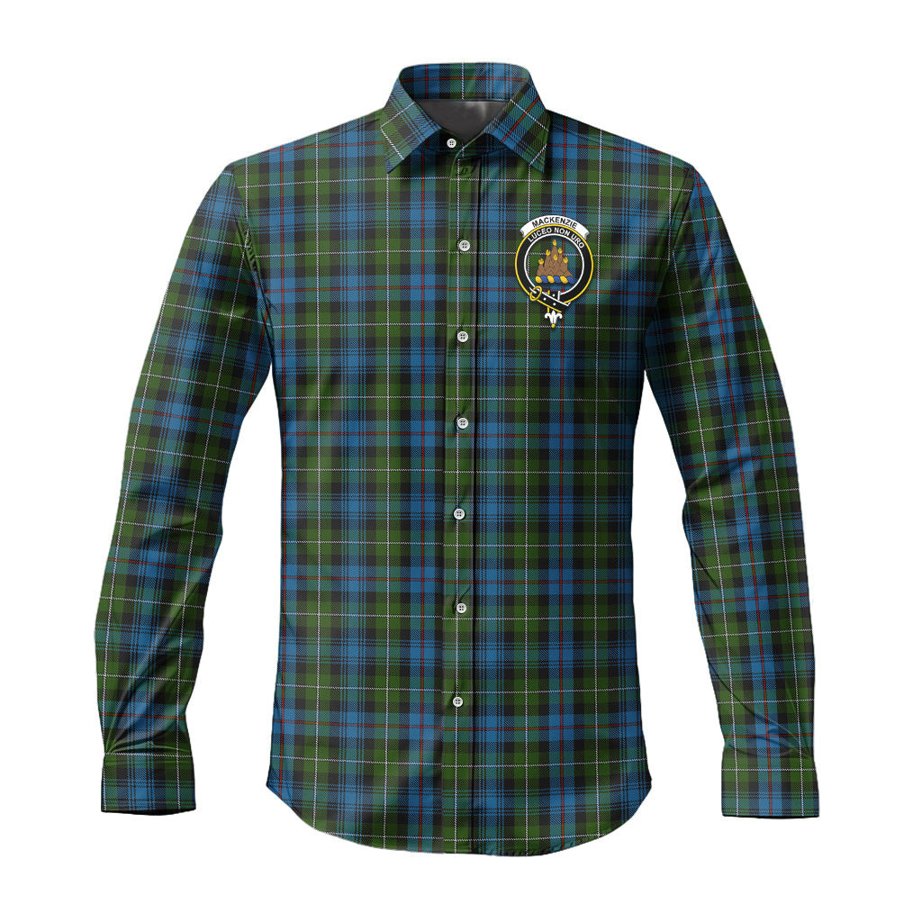 ScotsTee Shop Scottish MacKenzie Clan Crest Tartan Long Sleeve Shirt, Cotton Tartan Plaid Shirt