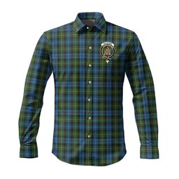 ScotsTee Shop Scottish MacKenzie Clan Crest Tartan Long Sleeve Shirt, Cotton Tartan Plaid Shirt
