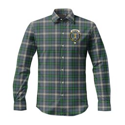ScotsTee Shop Scottish MacDowall Clan Crest Tartan Long Sleeve Shirt, Cotton Tartan Plaid Shirt