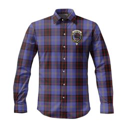 ScotsTee Shop Scottish Rutherford Clan Crest Tartan Long Sleeve Shirt, Cotton Tartan Plaid Shirt