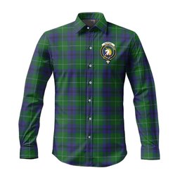 ScotsTee Shop Scottish Oliphant Clan Crest Tartan Long Sleeve Shirt, Cotton Tartan Plaid Shirt