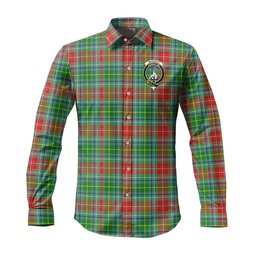 ScotsTee Shop Scottish Muirhead Clan Crest Tartan Long Sleeve Shirt, Cotton Tartan Plaid Shirt