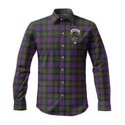 ScotsTee Shop Scottish MacDonell of Glengarry Clan Crest Tartan Long Sleeve Shirt, Cotton Tartan Plaid Shirt