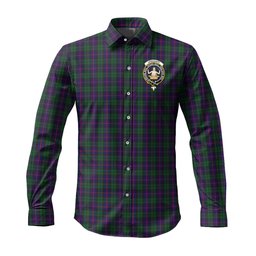 ScotsTee Shop Scottish Urquhart Clan Crest Tartan Long Sleeve Shirt, Cotton Tartan Plaid Shirt