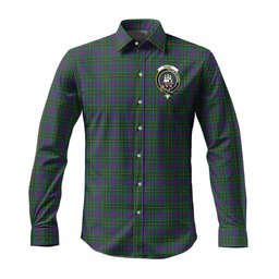 ScotsTee Shop Scottish Wood Clan Crest Tartan Long Sleeve Shirt, Cotton Tartan Plaid Shirt
