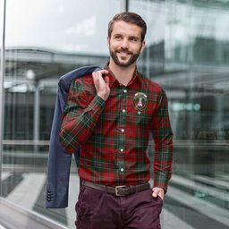 ScotsTee Shop Scottish MacLean Clan Crest Tartan Long Sleeve Shirt, Cotton Tartan Plaid Shirt