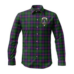 ScotsTee Shop Scottish Morrison Modern Clan Crest Tartan Long Sleeve Shirt, Cotton Tartan Plaid Shirt