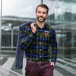 ScotsTee Shop Scottish Smith Modern Clan Crest Tartan Long Sleeve Shirt, Cotton Tartan Plaid Shirt