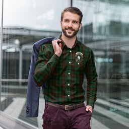 ScotsTee Shop Scottish Tennant Clan Crest Tartan Long Sleeve Shirt, Cotton Tartan Plaid Shirt