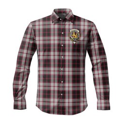 ScotsTee Shop Scottish MacPherson Clan Crest Tartan Long Sleeve Shirt, Cotton Tartan Plaid Shirt