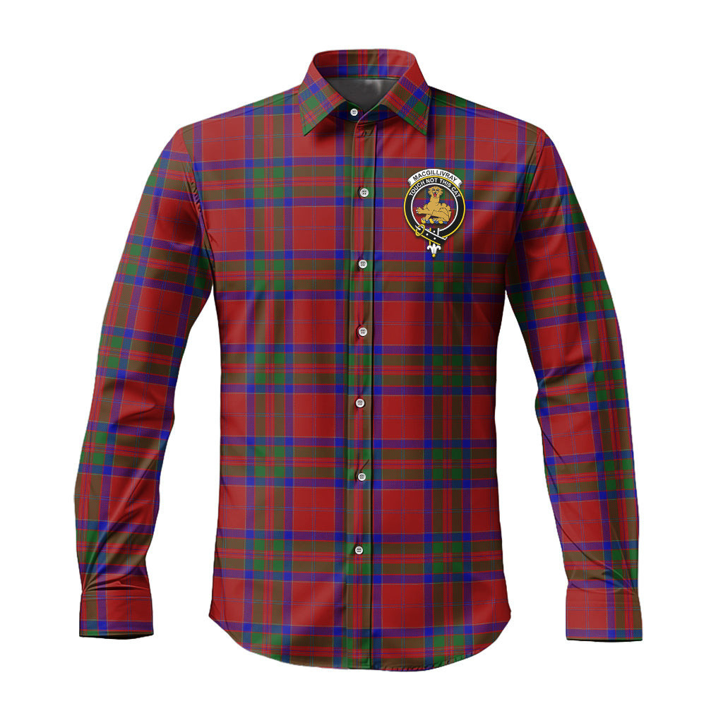 ScotsTee Shop Scottish MacGillivray Clan Crest Tartan Long Sleeve Shirt, Cotton Tartan Plaid Shirt