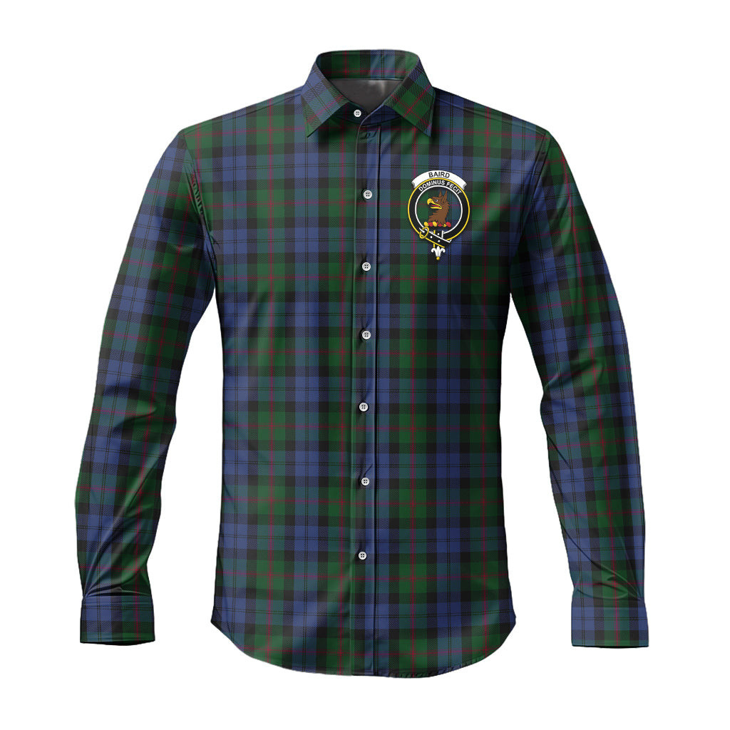 ScotsTee Shop Scottish Baird Clan Crest Tartan Long Sleeve Shirt, Cotton Tartan Plaid Shirt