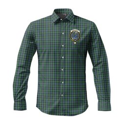 ScotsTee Shop Scottish Arbuthnot Clan Crest Tartan Long Sleeve Shirt, Cotton Tartan Plaid Shirt