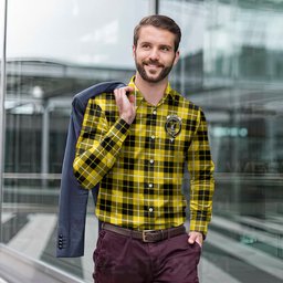 ScotsTee Shop Scottish Barclay Dress Modern Clan Crest Tartan Long Sleeve Shirt, Cotton Tartan Plaid Shirt
