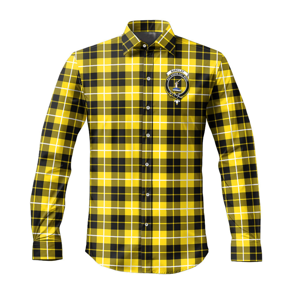 ScotsTee Shop Scottish Barclay Dress Modern Clan Crest Tartan Long Sleeve Shirt, Cotton Tartan Plaid Shirt