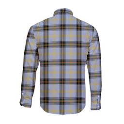 ScotsTee Shop Scottish Bell Clan Crest Tartan Long Sleeve Shirt, Cotton Tartan Plaid Shirt