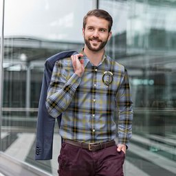 ScotsTee Shop Scottish Bell Clan Crest Tartan Long Sleeve Shirt, Cotton Tartan Plaid Shirt