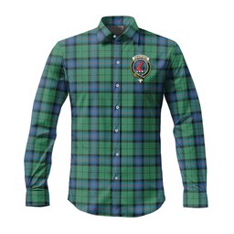 ScotsTee Shop Scottish Armstrong Ancient Clan Crest Tartan Long Sleeve Shirt, Cotton Tartan Plaid Shirt