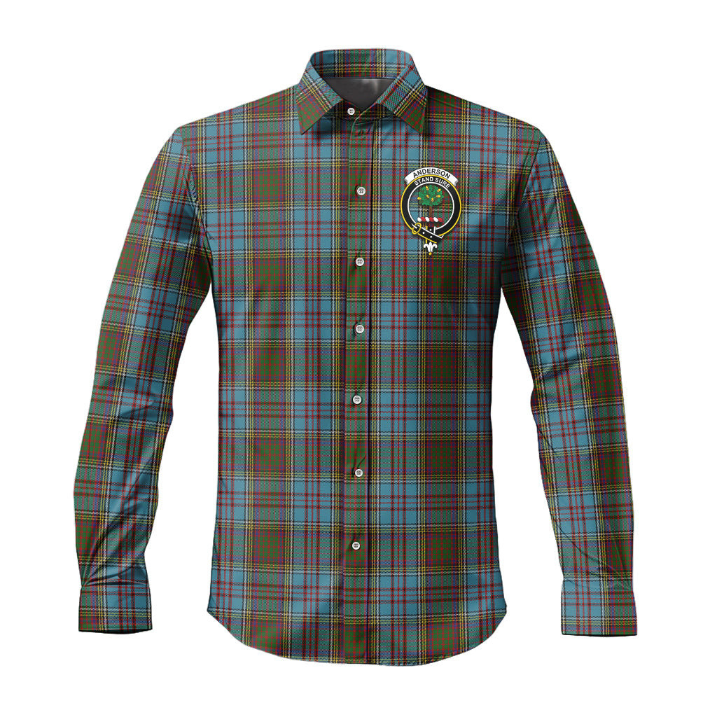 ScotsTee Shop Scottish Anderson Clan Crest Tartan Long Sleeve Shirt, Cotton Tartan Plaid Shirt