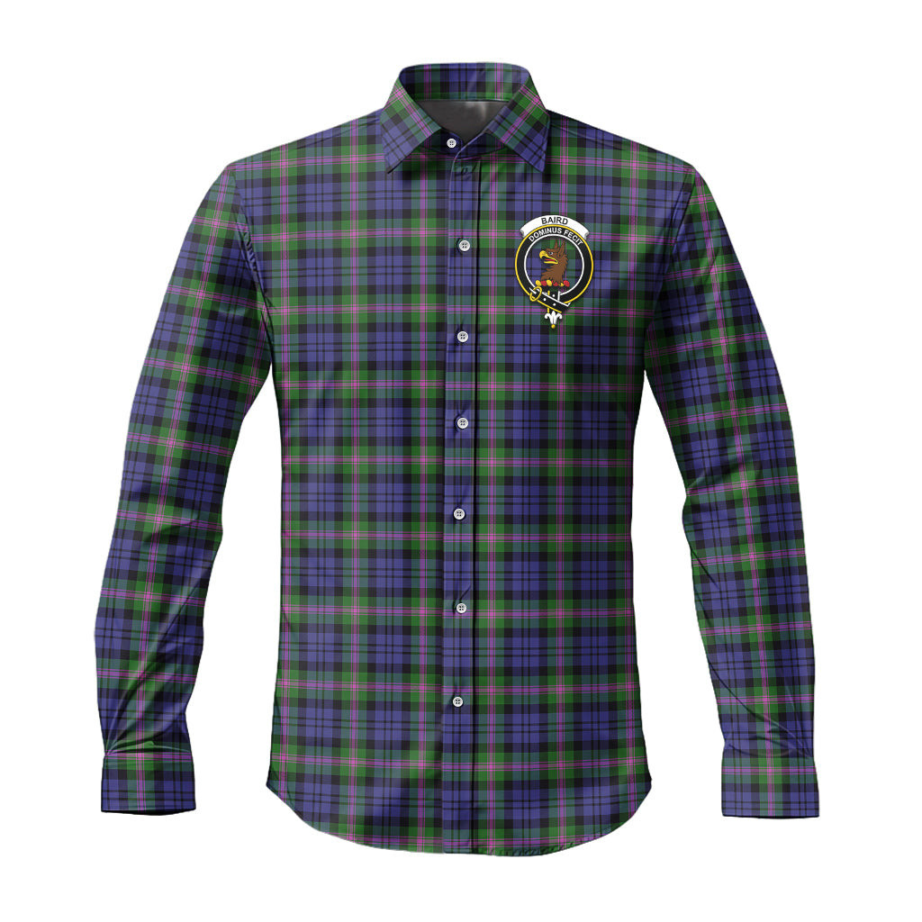 ScotsTee Shop Scottish Baird Modern Clan Crest Tartan Long Sleeve Shirt, Cotton Tartan Plaid Shirt