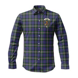 ScotsTee Shop Scottish Baird Modern Clan Crest Tartan Long Sleeve Shirt, Cotton Tartan Plaid Shirt