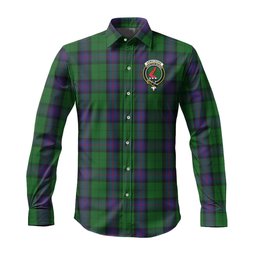 ScotsTee Shop Scottish Armstrong Clan Crest Tartan Long Sleeve Shirt, Cotton Tartan Plaid Shirt