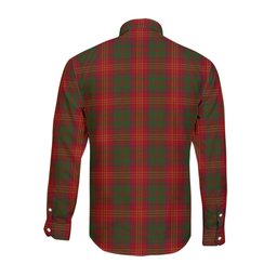 ScotsTee Shop Scottish Burns Clan Crest Tartan Long Sleeve Shirt, Cotton Tartan Plaid Shirt