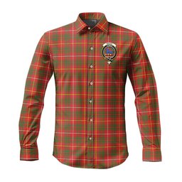 ScotsTee Shop Scottish Bruce Modern Clan Crest Tartan Long Sleeve Shirt, Cotton Tartan Plaid Shirt