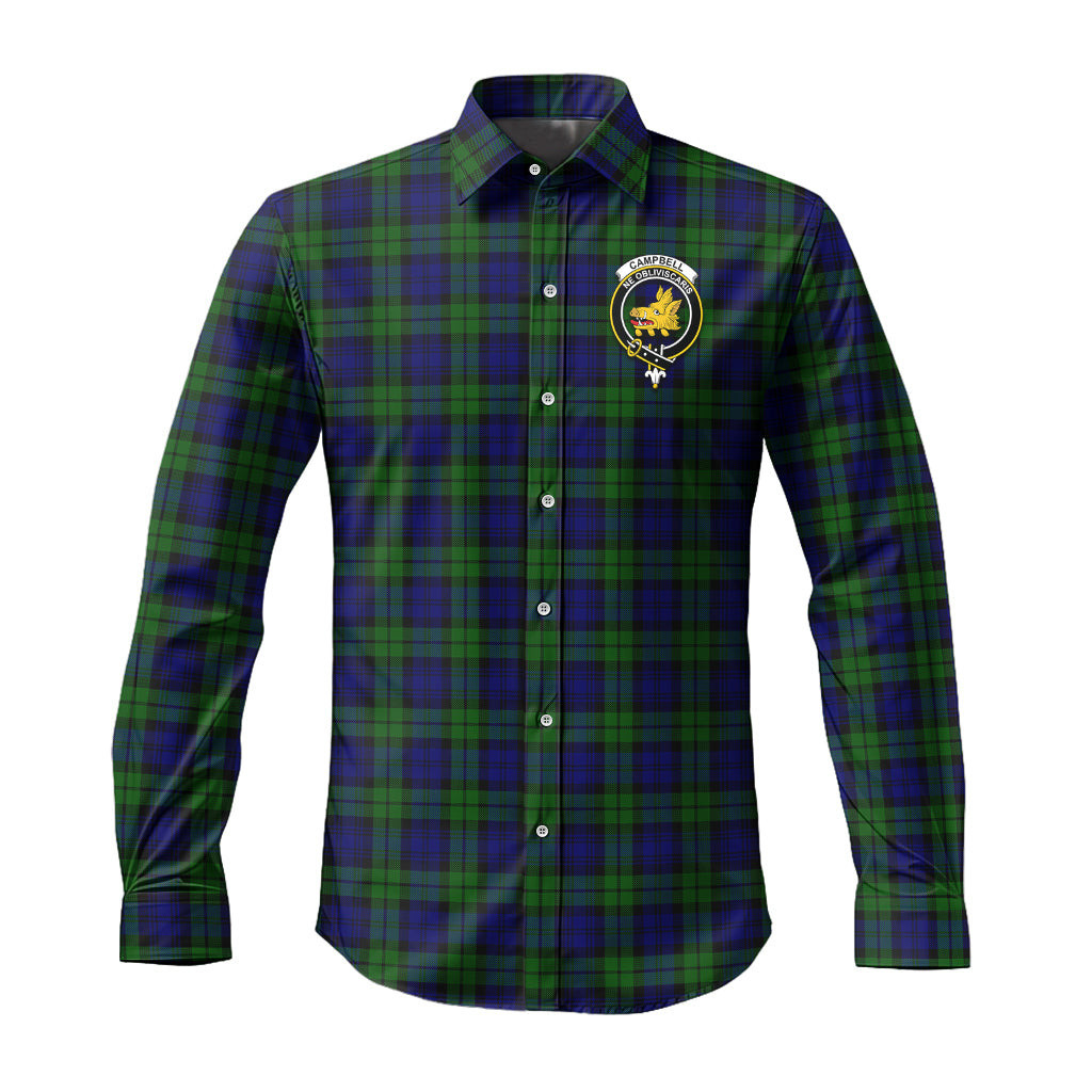 ScotsTee Shop Scottish Campbell Modern Clan Crest Tartan Long Sleeve Shirt, Cotton Tartan Plaid Shirt
