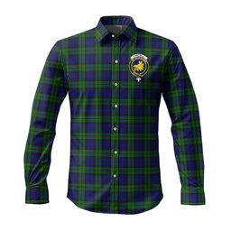 ScotsTee Shop Scottish Campbell Modern Clan Crest Tartan Long Sleeve Shirt, Cotton Tartan Plaid Shirt