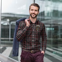 ScotsTee Shop Scottish Borthwick Clan Crest Tartan Long Sleeve Shirt, Cotton Tartan Plaid Shirt