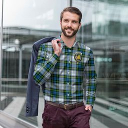 ScotsTee Shop Scottish Campbell Dress Clan Crest Tartan Long Sleeve Shirt, Cotton Tartan Plaid Shirt