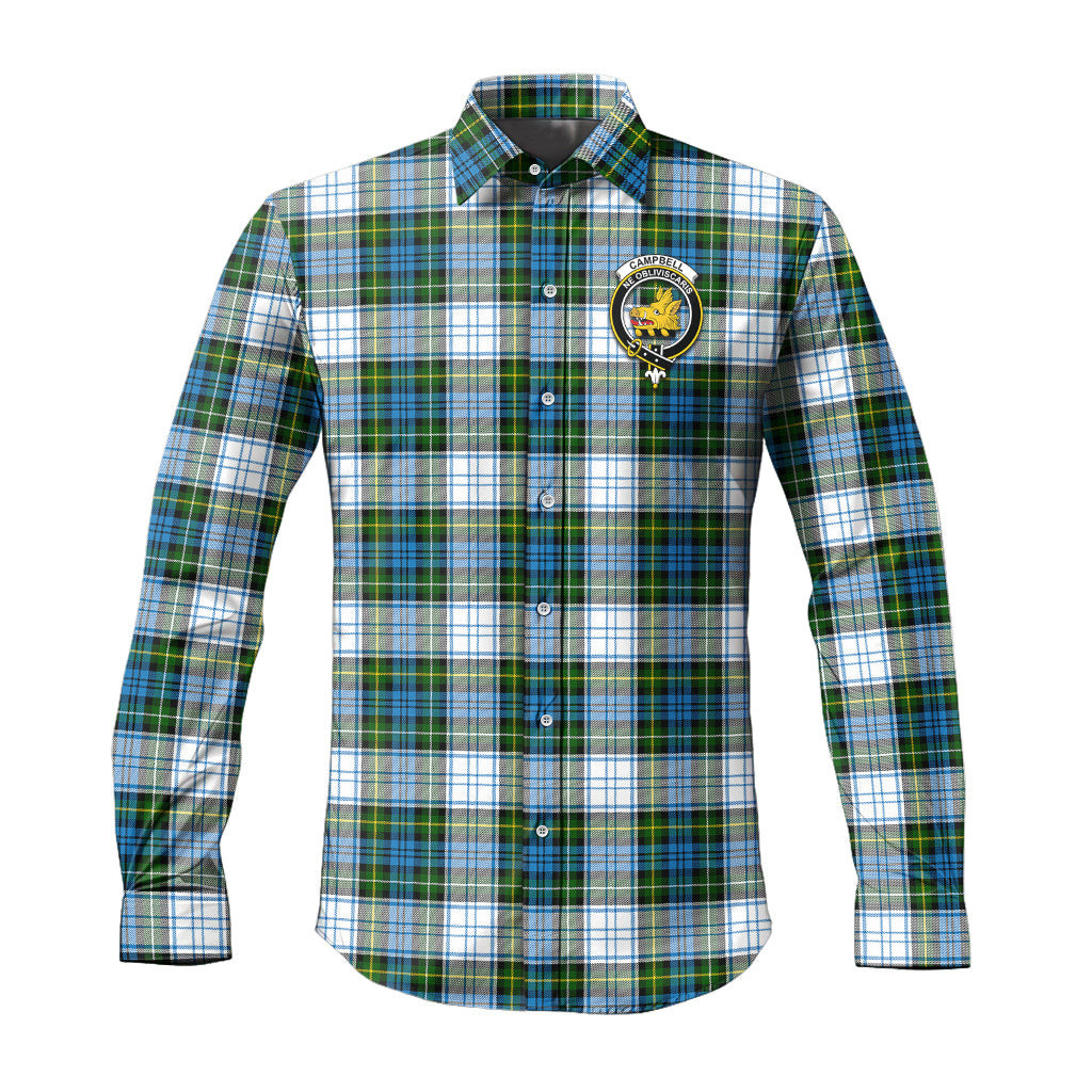 ScotsTee Shop Scottish Campbell Dress Clan Crest Tartan Long Sleeve Shirt, Cotton Tartan Plaid Shirt