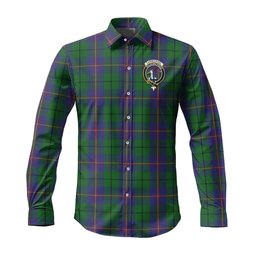 ScotsTee Shop Scottish Carmichael Clan Crest Tartan Long Sleeve Shirt, Cotton Tartan Plaid Shirt
