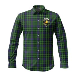 ScotsTee Shop Scottish Campbell of Breadalbane Clan Crest Tartan Long Sleeve Shirt, Cotton Tartan Plaid Shirt