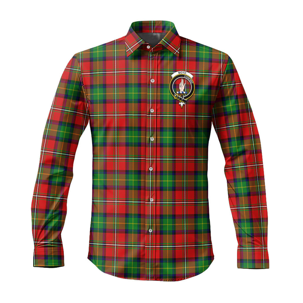 ScotsTee Shop Scottish Boyd Modern Clan Crest Tartan Long Sleeve Shirt, Cotton Tartan Plaid Shirt
