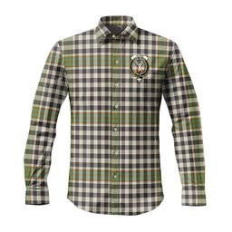 ScotsTee Shop Scottish Burns Check Clan Crest Tartan Long Sleeve Shirt, Cotton Tartan Plaid Shirt