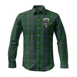 ScotsTee Shop Scottish Davidson Clan Crest Tartan Long Sleeve Shirt, Cotton Tartan Plaid Shirt