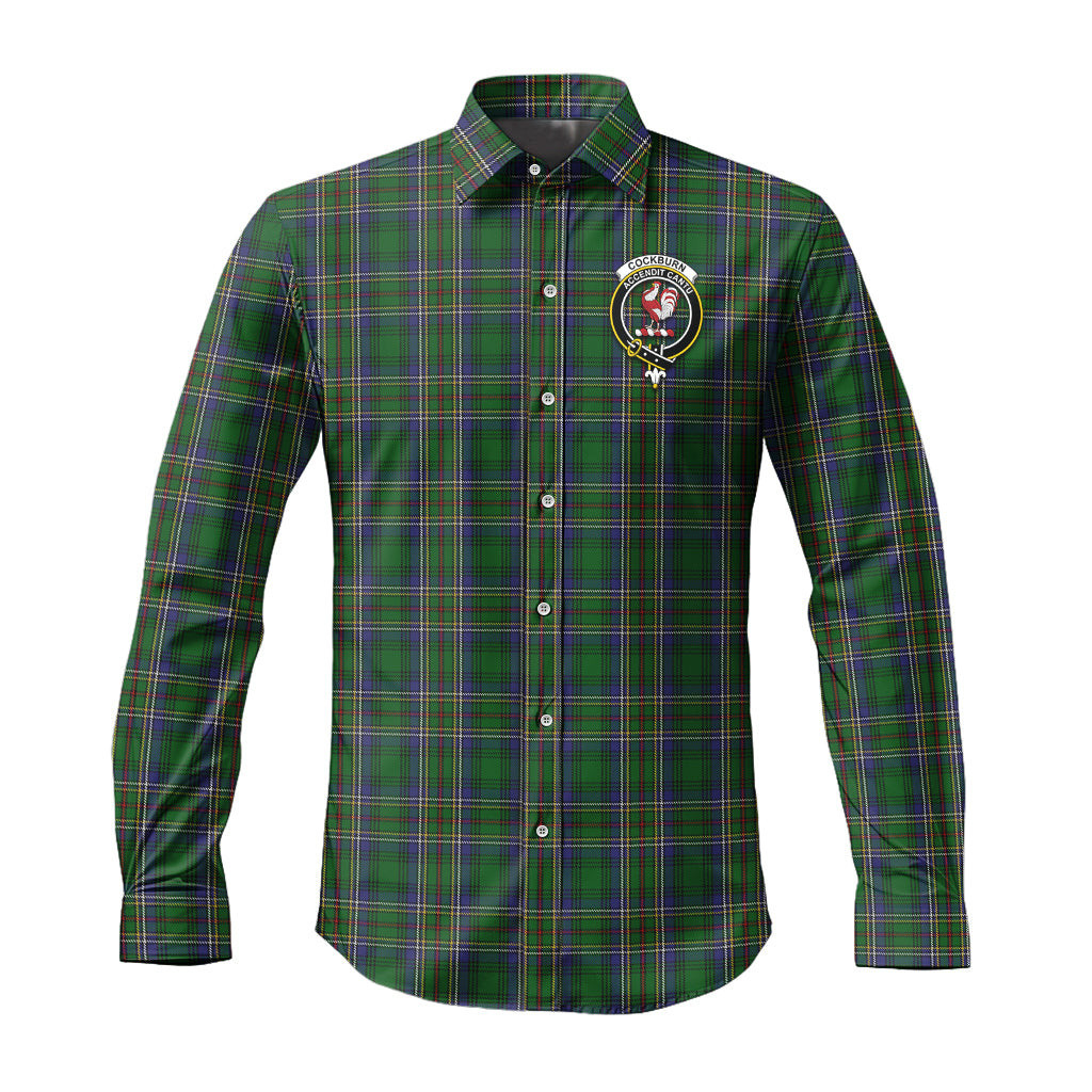 ScotsTee Shop Scottish Cockburn Clan Crest Tartan Long Sleeve Shirt, Cotton Tartan Plaid Shirt