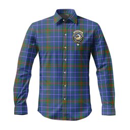 ScotsTee Shop Scottish Edmonstone Clan Crest Tartan Long Sleeve Shirt, Cotton Tartan Plaid Shirt