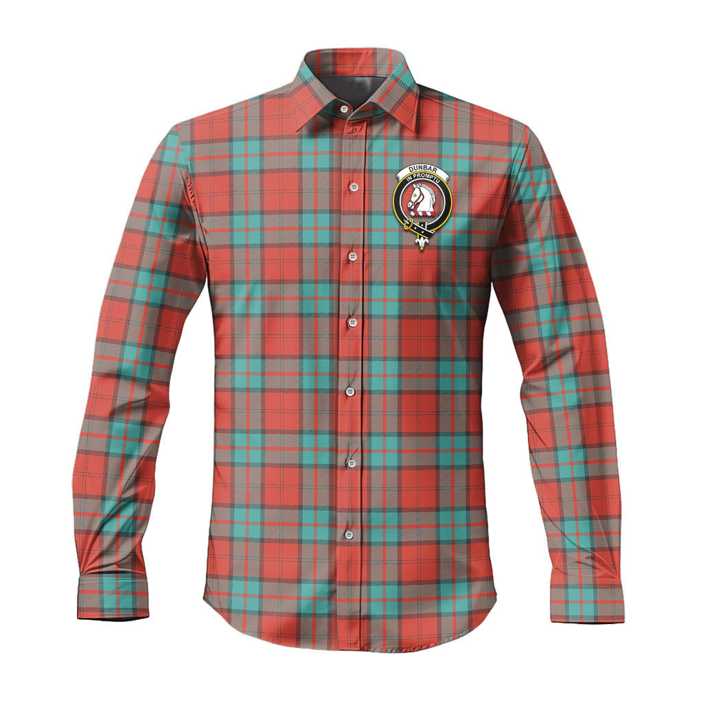 ScotsTee Shop Scottish Dunbar Ancient Clan Crest Tartan Long Sleeve Shirt, Cotton Tartan Plaid Shirt