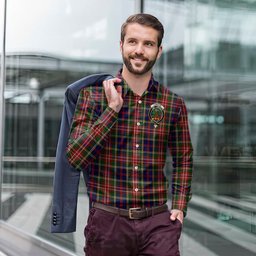 ScotsTee Shop Scottish Christie Clan Crest Tartan Long Sleeve Shirt, Cotton Tartan Plaid Shirt