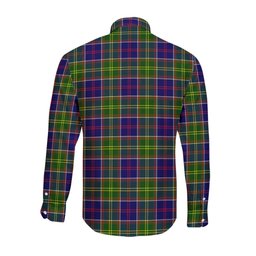 ScotsTee Shop Scottish Dalrymple Clan Crest Tartan Long Sleeve Shirt, Cotton Tartan Plaid Shirt