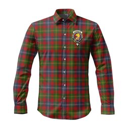 ScotsTee Shop Scottish Forrester Clan Crest Tartan Long Sleeve Shirt, Cotton Tartan Plaid Shirt