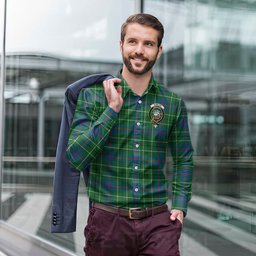 ScotsTee Shop Scottish Duncan Ancient Clan Crest Tartan Long Sleeve Shirt, Cotton Tartan Plaid Shirt