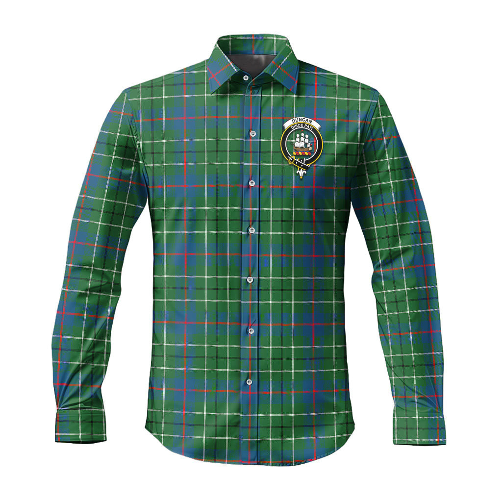 ScotsTee Shop Scottish Duncan Ancient Clan Crest Tartan Long Sleeve Shirt, Cotton Tartan Plaid Shirt